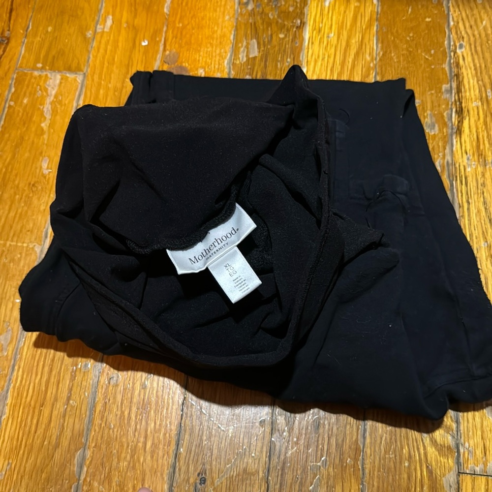 Motherhood Maternity Over The Belly Black Leggings sz XL